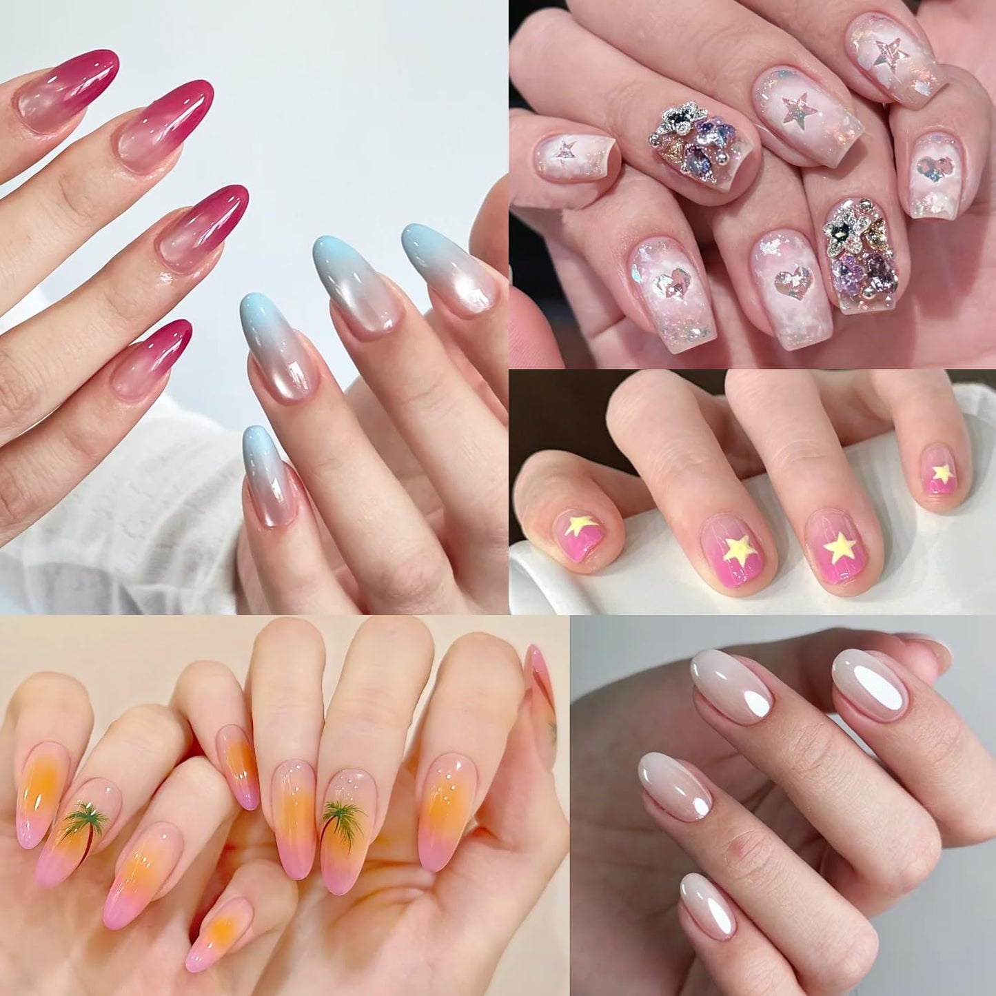 Soft Nail Sponges for Ombre & Gradient Effects - 100 Pcs White Nail Art Sponges with 6 Wedge Sponges & Grabbing Pen