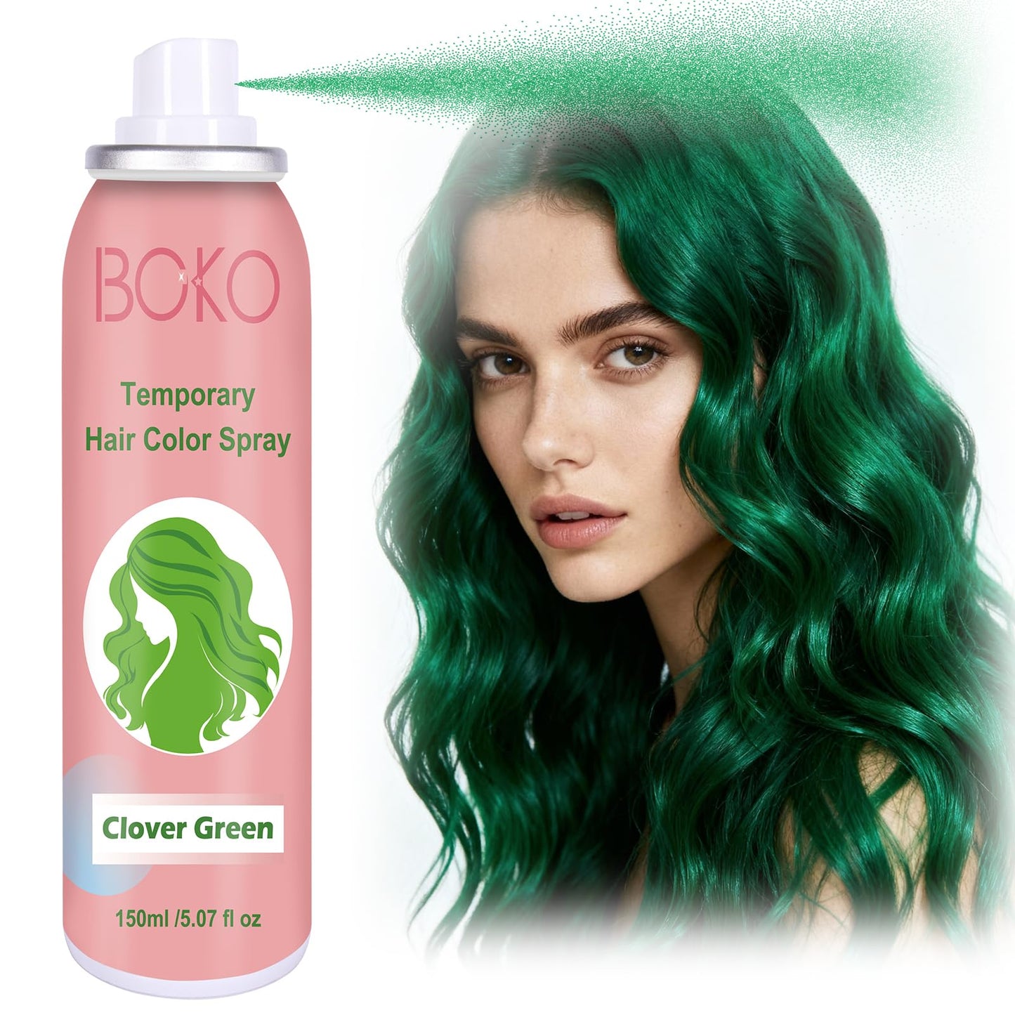 Boko Temporary Hair Color Spray, 150 ML Green Hair Dye