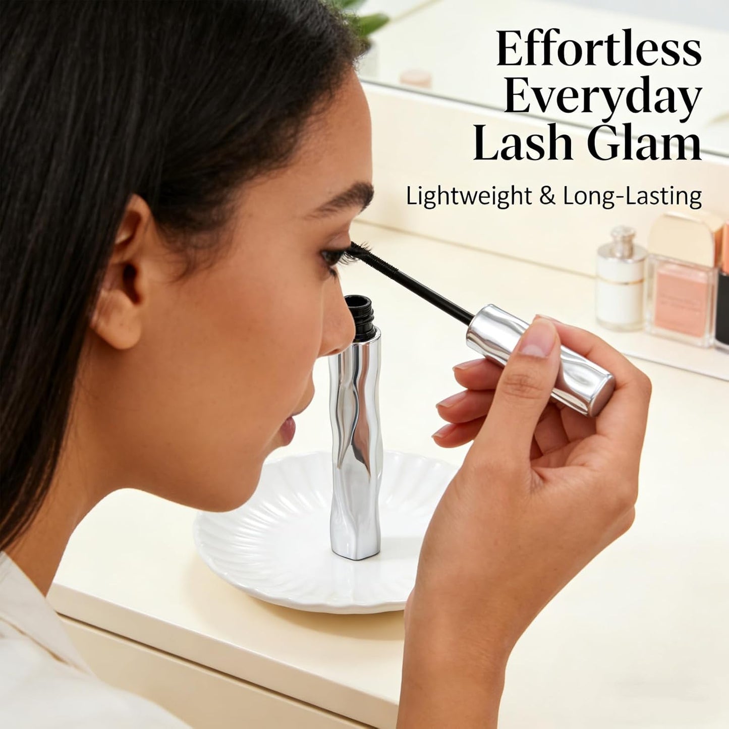 Waterproof 3D Curling Mascara - Sweatproof & Lengthening Black Formula | Washable, New Wand Design