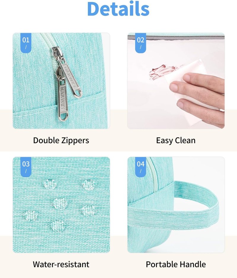 Clear Travel Toiletry Bag - Makeup Organizer with Zipper | Versatile Pouch for Skincare, Snacks & More - Green