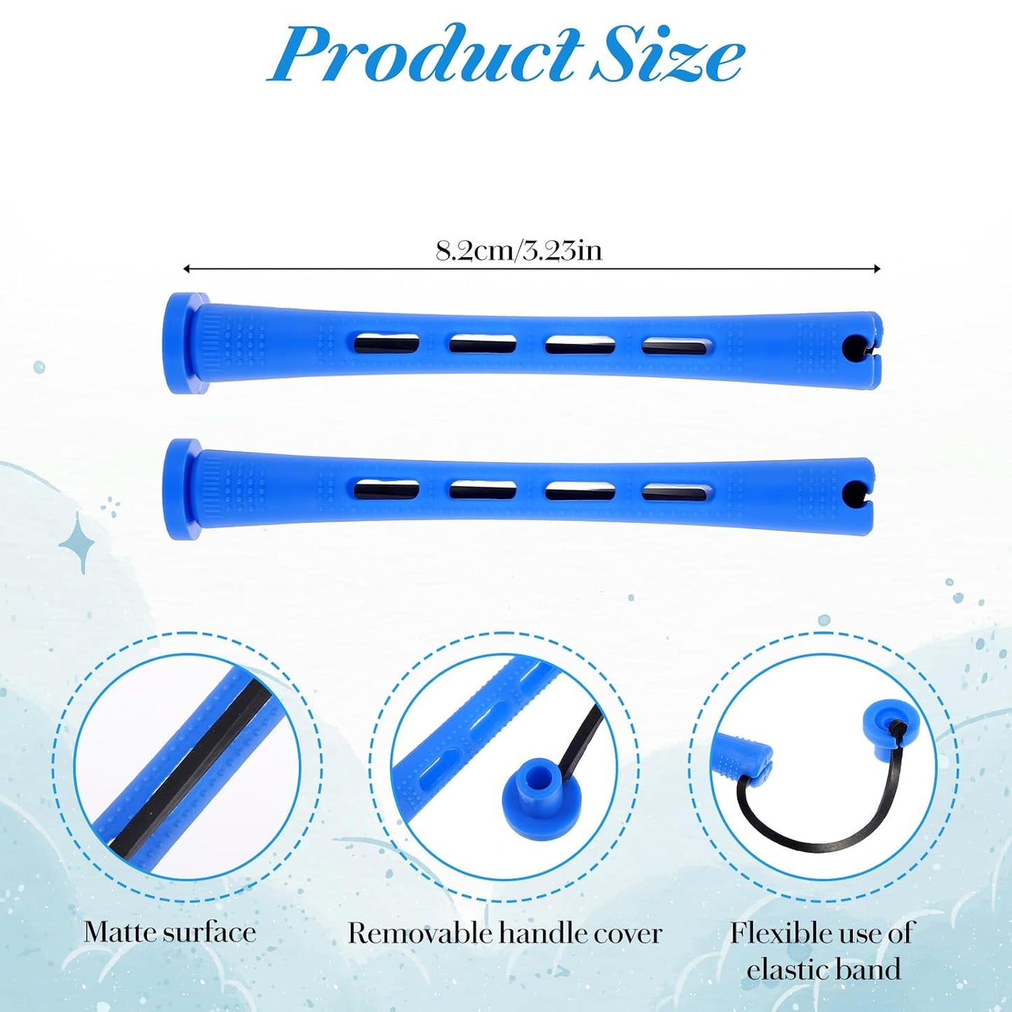 30 Pcs Perm Rods - Plastic Cold Wave Curling Rollers for Short Hair | Blue, 0.47 Inches