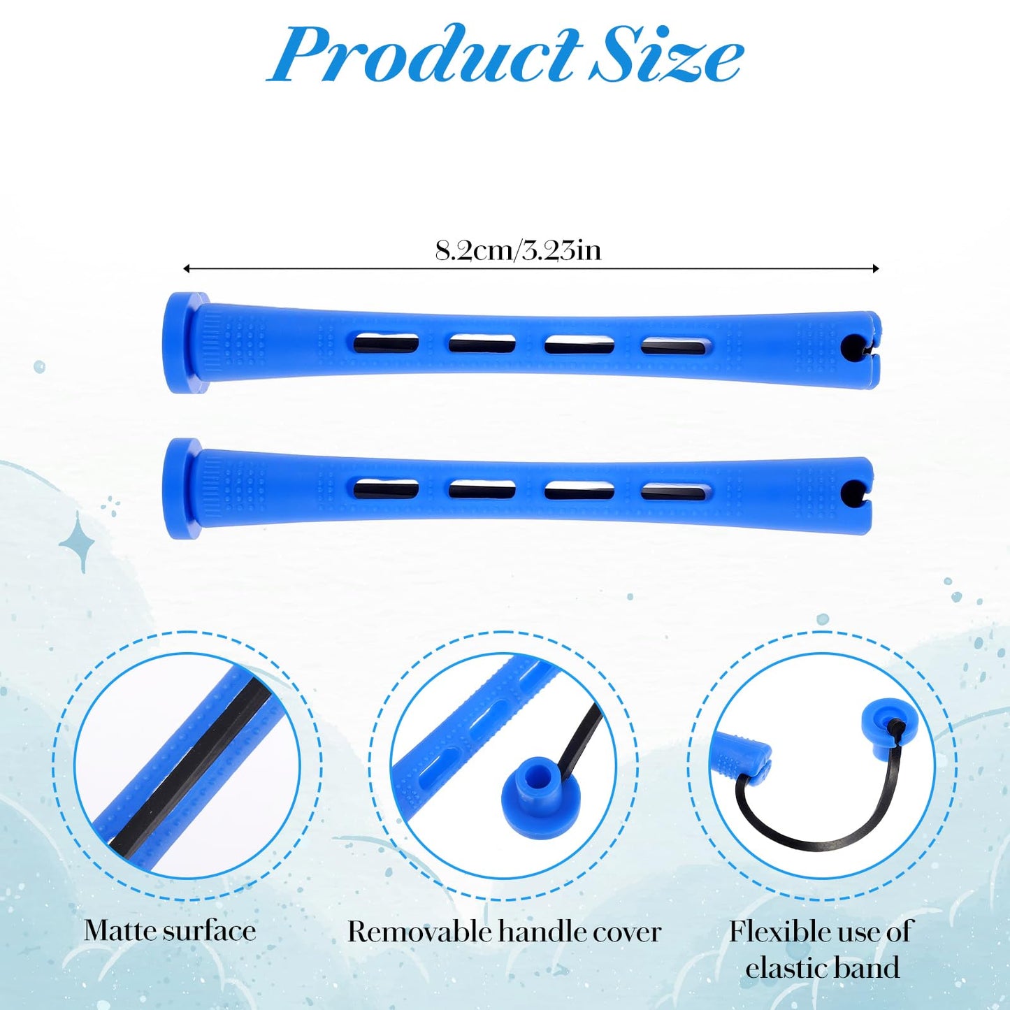 Wanmu 30 Pcs Perm Rods For Short Hair Plastic Cold Wave Rods Hair Curling Rollers Curling Roller Perm Rod Small Hair-Rollers for DIY Styling (Blue, 0.47 Inches)