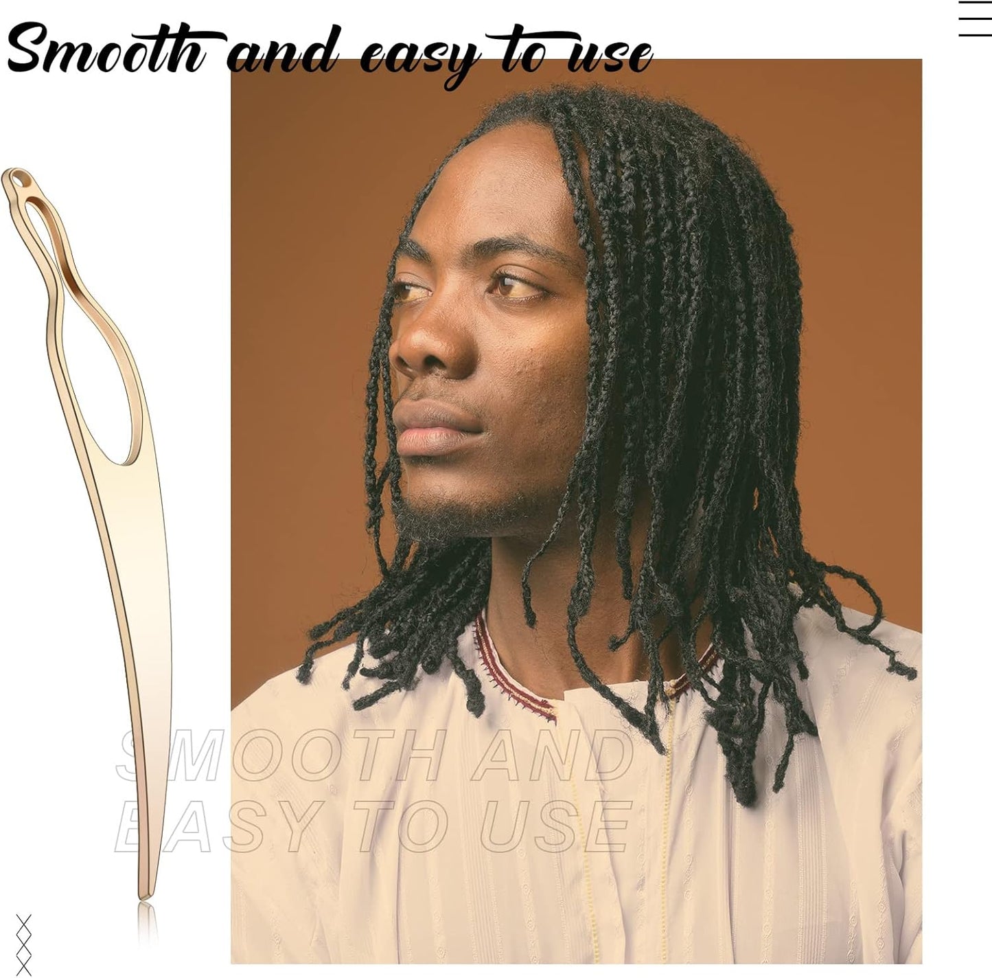 WILLBOND Dreadlock Tool Set - 4 Pieces Crochet Needles for Hair Extensions | Rose Gold & Gold