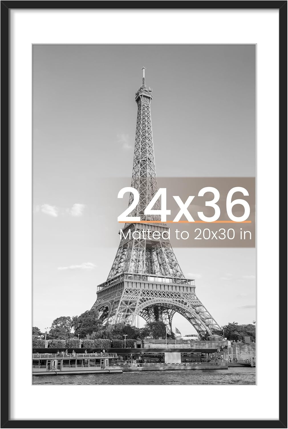 Upsimples 11x14 Picture Frame - Display 8x10 Photos with Mat or 11x14 Without Mat | Black Wall Hanging Frame