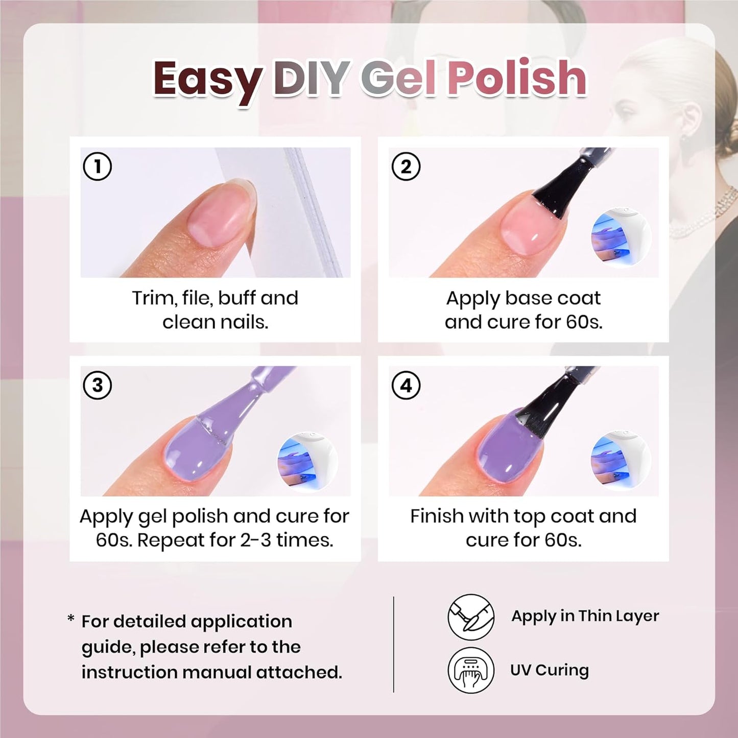 Beetles Gel Nail Polish Set - Modern Muse Collection with 3 Colors & Base/Top Coat | Soak Off UV Gel