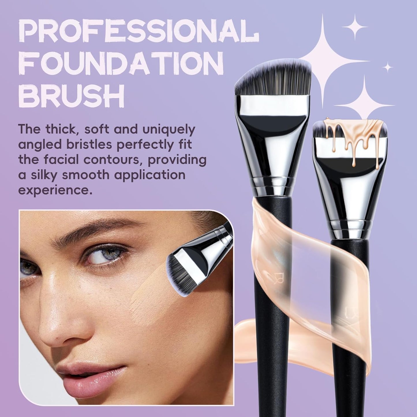 5 Pcs Professional Makeup Brush Set - Ultra-Soft Triangle Puffs & Multi-Functional Beauty Tools for Daily Use | Perfect for Eyeshadow, Concealer, Blush, and Foundation