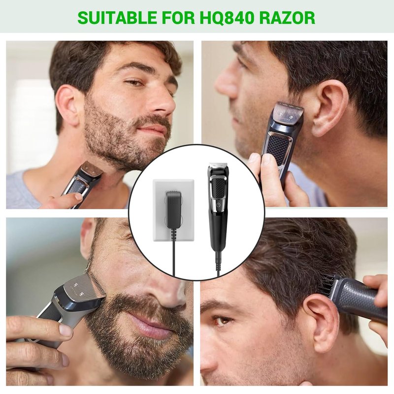 NFGEKT 8V Shaver Charger Compatible with Philips Norelco Multigroom HQ840 3000 Series MG3750 MG3750/50 MG3750/10 MG3750/60 MG3760 MG3760/50 Shaver Power Supply Cord Charger