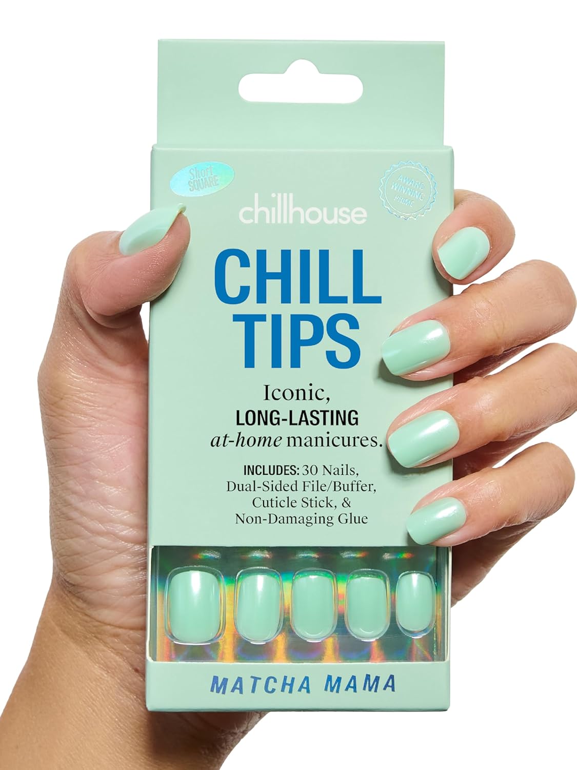 Chillhouse Press-On Nails Kit - Night Slip Almond | 30 Customizable Shapes & Sizes, Up to 2 Weeks Wear
