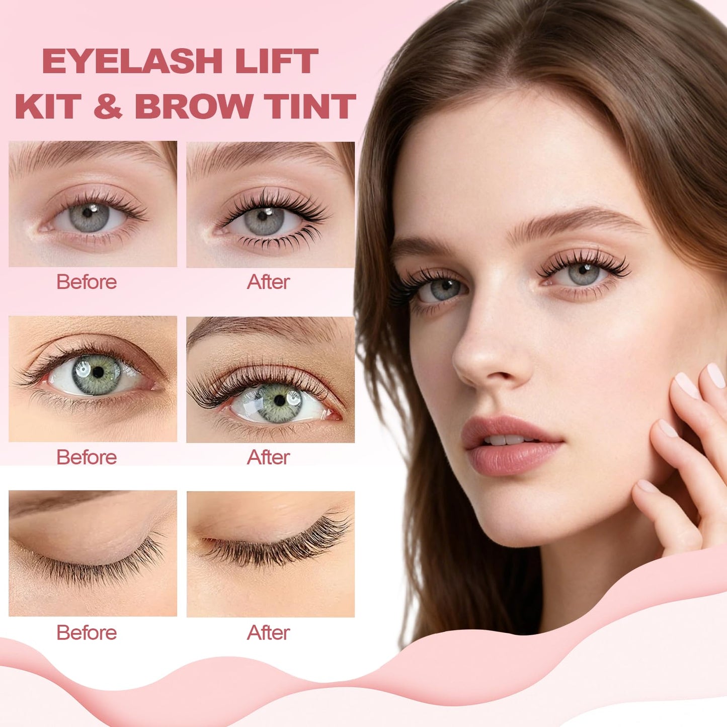 Lash Lift and Color Kit, Eyelash Lift Kit for Long-Lasting Curl,Black Eyebrows & Eyelashes Color-Natural Eyelash Perm Curling Set, DIY Lash Lamination Set for Beginner, Salon and Home Use