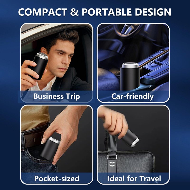 Todetana Mini Electric Shaver for Men, Small Face Shaver, Pocket Size Cordless Razor, Foil Shaver Body Hair Groomers, Wet & Dry Use, USB Rechargeable Compact Beard Trimmer for Travel, Car & Home