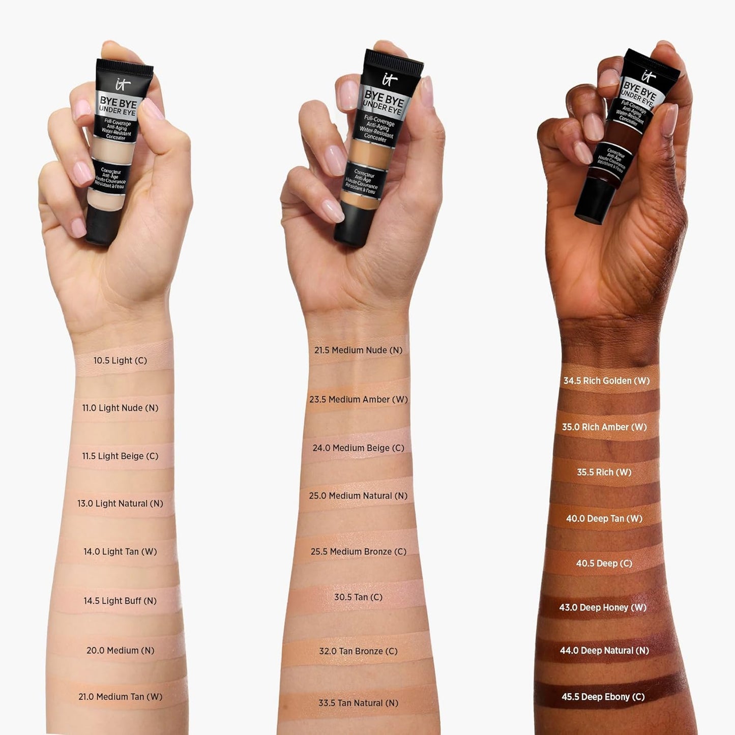 IT Cosmetics Bye Bye Under Eye Concealer - Water-Resistant, 24-Hour Full Coverage for Dark Circles & Fine Lines | 0.4 fl oz