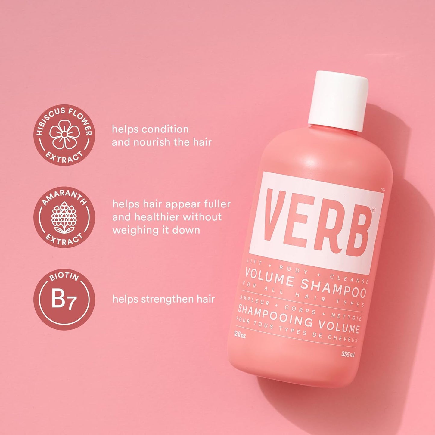 VERB Volume Shampoo - Sulfate-Free Formula for Lifting Flat Hair | Gentle Cleansing