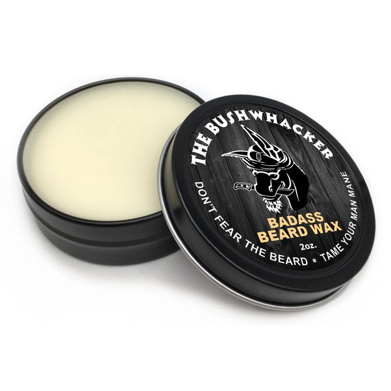 Badass Beard Care Beard Wax For Men - The Bushwhacker Scent, 2 oz - Softens Beard Hair, Leaves Your Beard Looking and Feeling More Dense