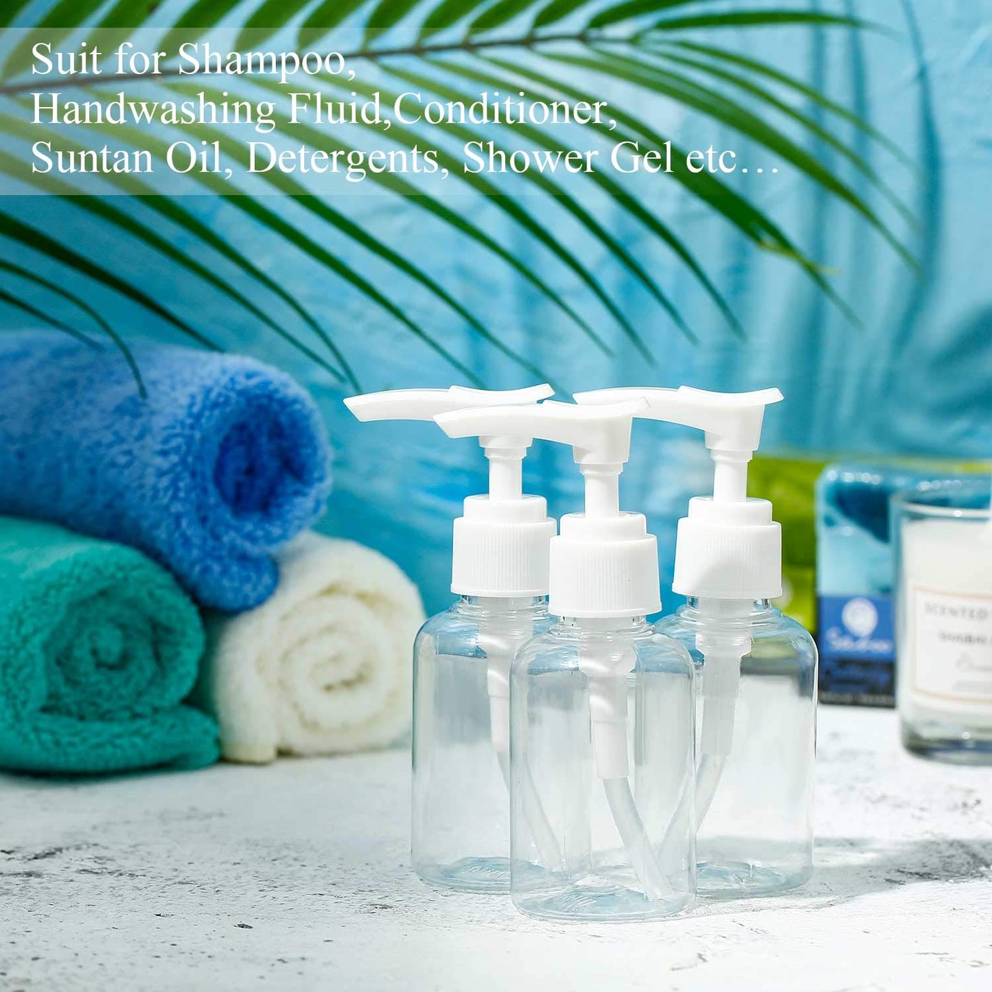 Transparent Travel Pump Bottles - 4 Mini Lotion Dispensers for Cleaning & Cosmetics | Clear Plastic Foamer Bottles
