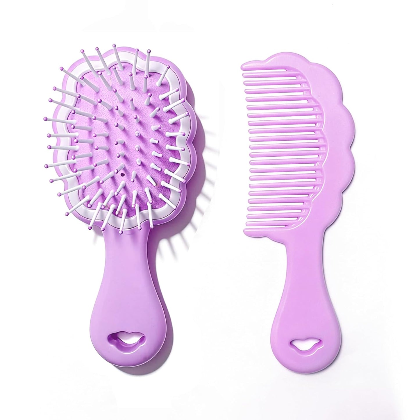 Mini Wet Hair Brush Set | Detangling Comb for Women, Girls & Kids - Travel-Friendly, Purple