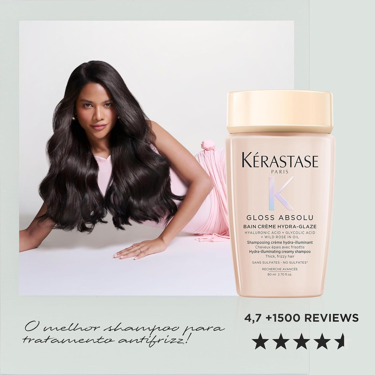 KÉRASTASE Gloss Absolu Shampoo - Sulfate-Free Anti-Frizz Formula for Thick Hair | Hydrating with Hyaluronic Acid