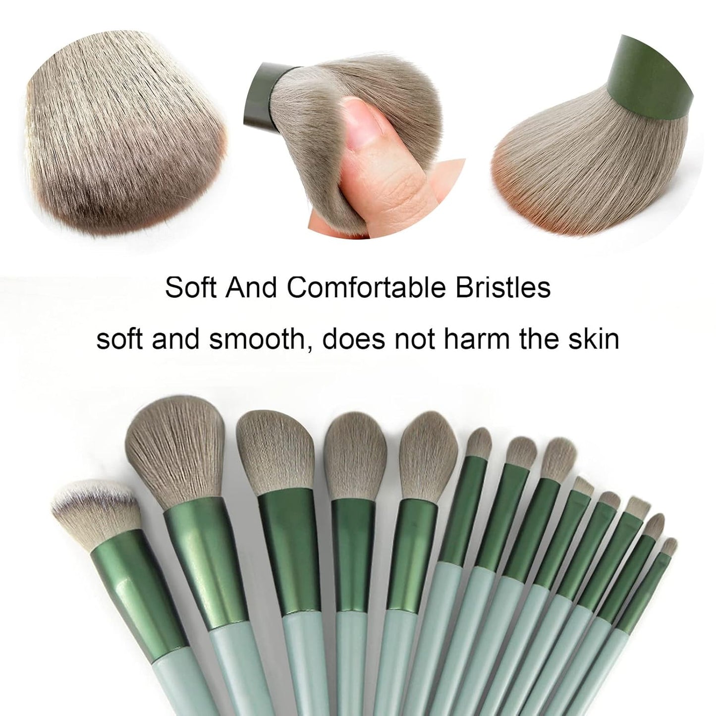 Makeup Brushes Set - 22 Pcs Professional Kit with Foundation & Eyeshadow Brushes | Green