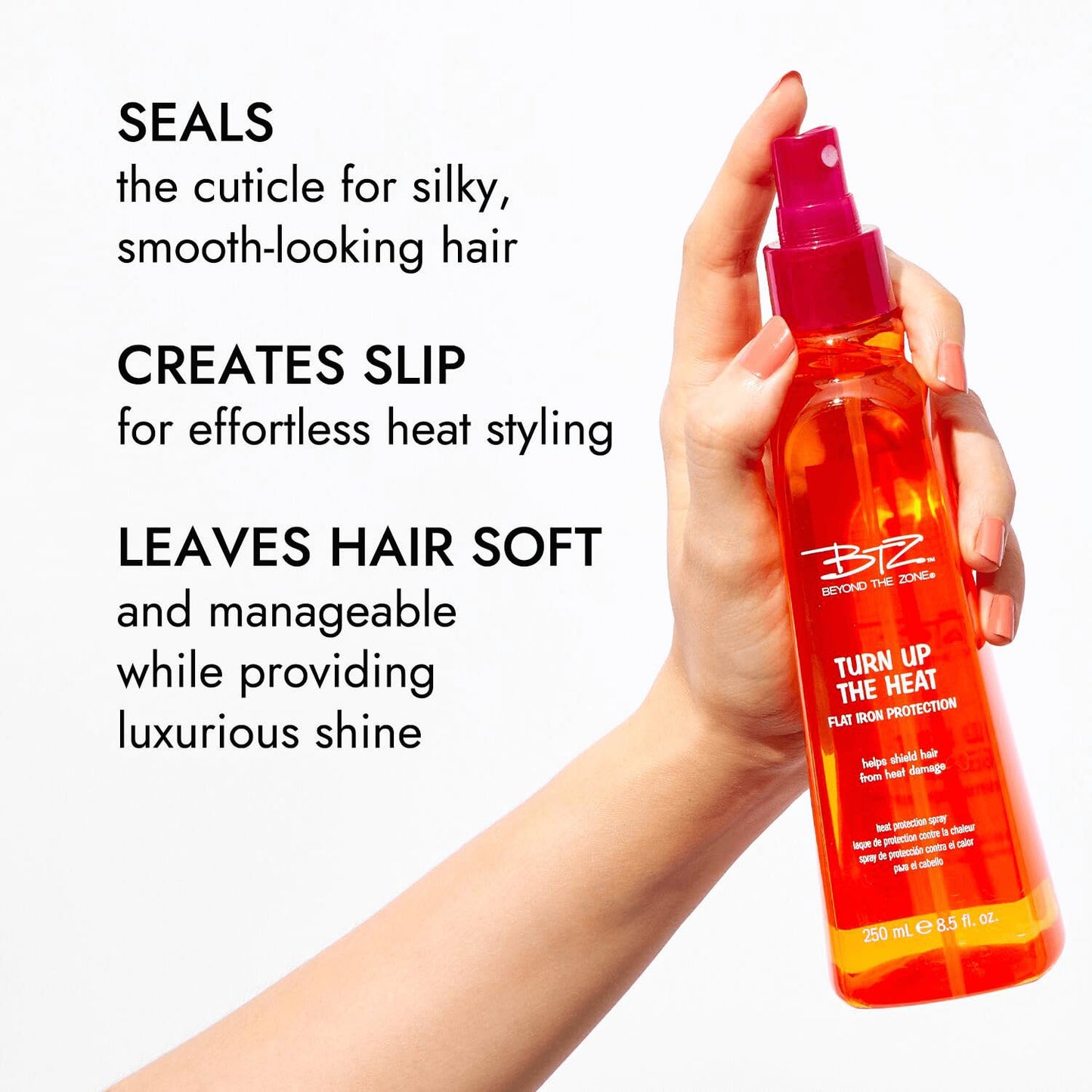 Beyond the Zone Turn Up The Heat Protection Mini Spray, Sulfate, Paraben and Gluten Free, Humidity resistant, 1.5 oz