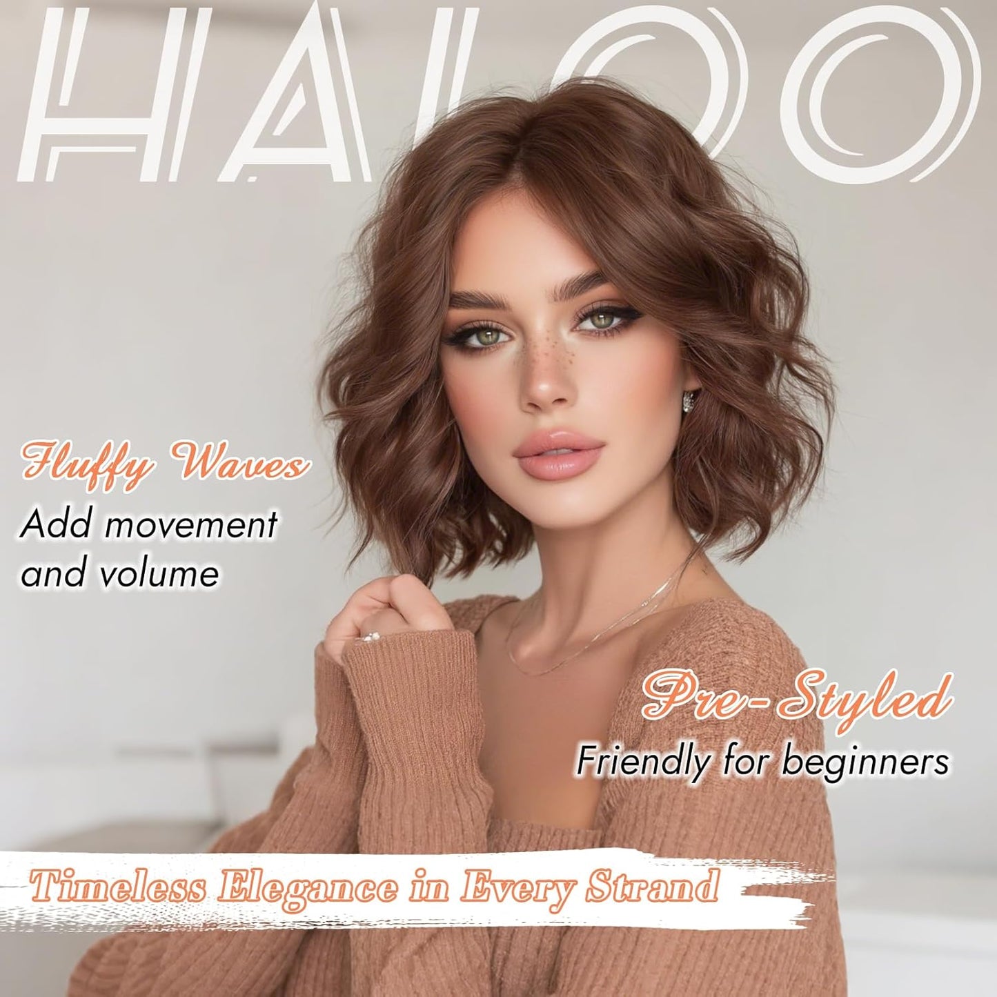 Blonde Bob Wig for Women - Lace Front Short Soft Wavy Curly Synthetic Hair | 11 Inch Natural Look
