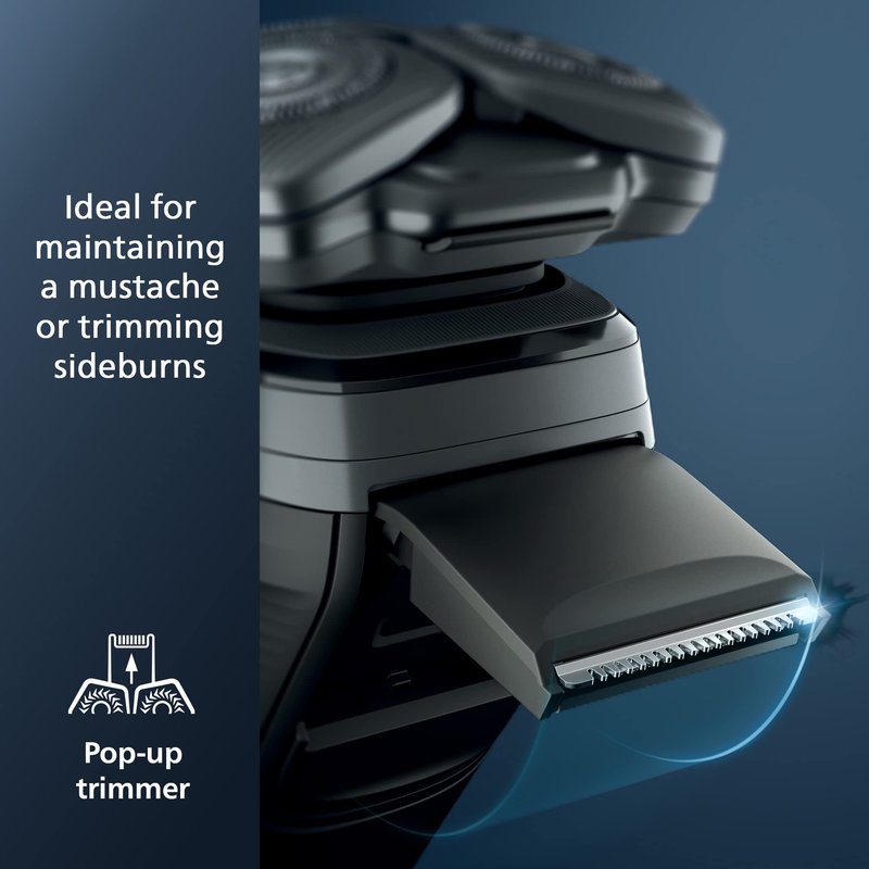 Philips Norelco Shaver 7600, Rechargeable Wet & Dry Electric Shaver with SenseIQ Technology, Quick Clean Pod, Travel Case & Pop-up Trimmer, S7886/84
