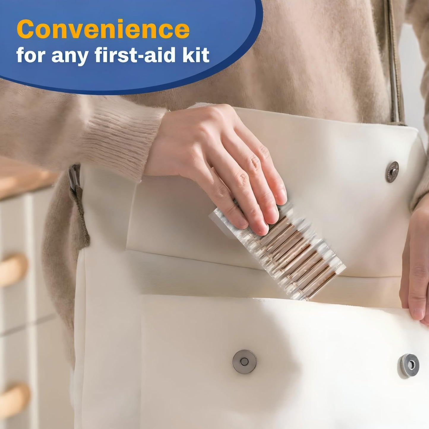 100 Sticks Povidone Iodine Swabsticks - FSA/HSA Snap-to-Activate Iodine Swabs for First Aid & Nasal Care, 10% Solution Wound Care Supplies, Individually Wrapped in Reusable Case