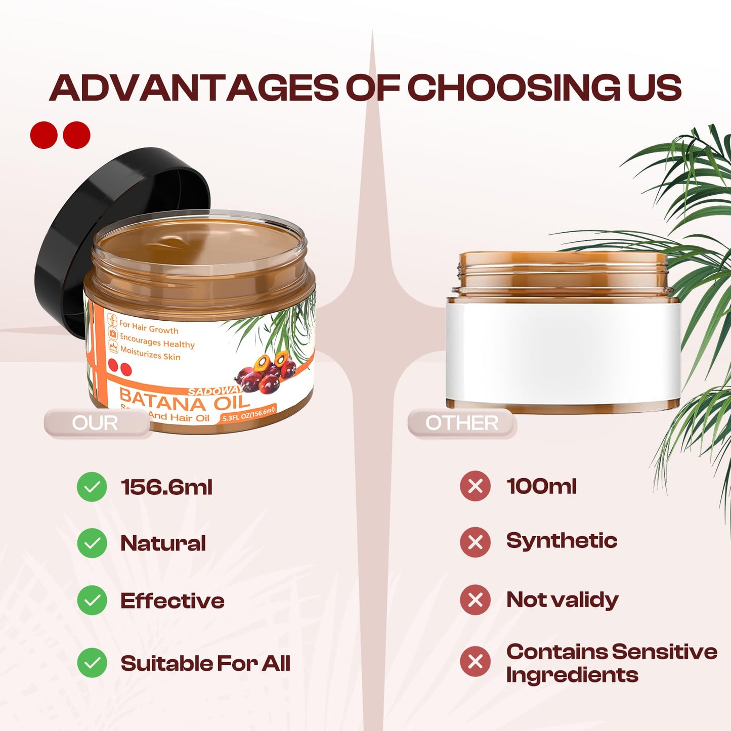SADOWAY Batana Oil for Hair Growth: Batana Oil Organic for Hair Growth Prevent Hair Loss Moisturize Scalp for Men & Women