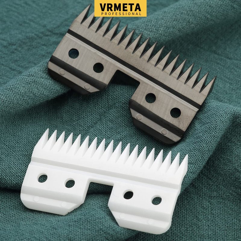 VRMETA 2 Pcs Fast Feed Ceramic Blades Fit Oster Fast Feed Clipper Oster A5 Fast Feed Ceramic Cutters Blade Fast Feed Replacement Blade Fit Wahl KM Series