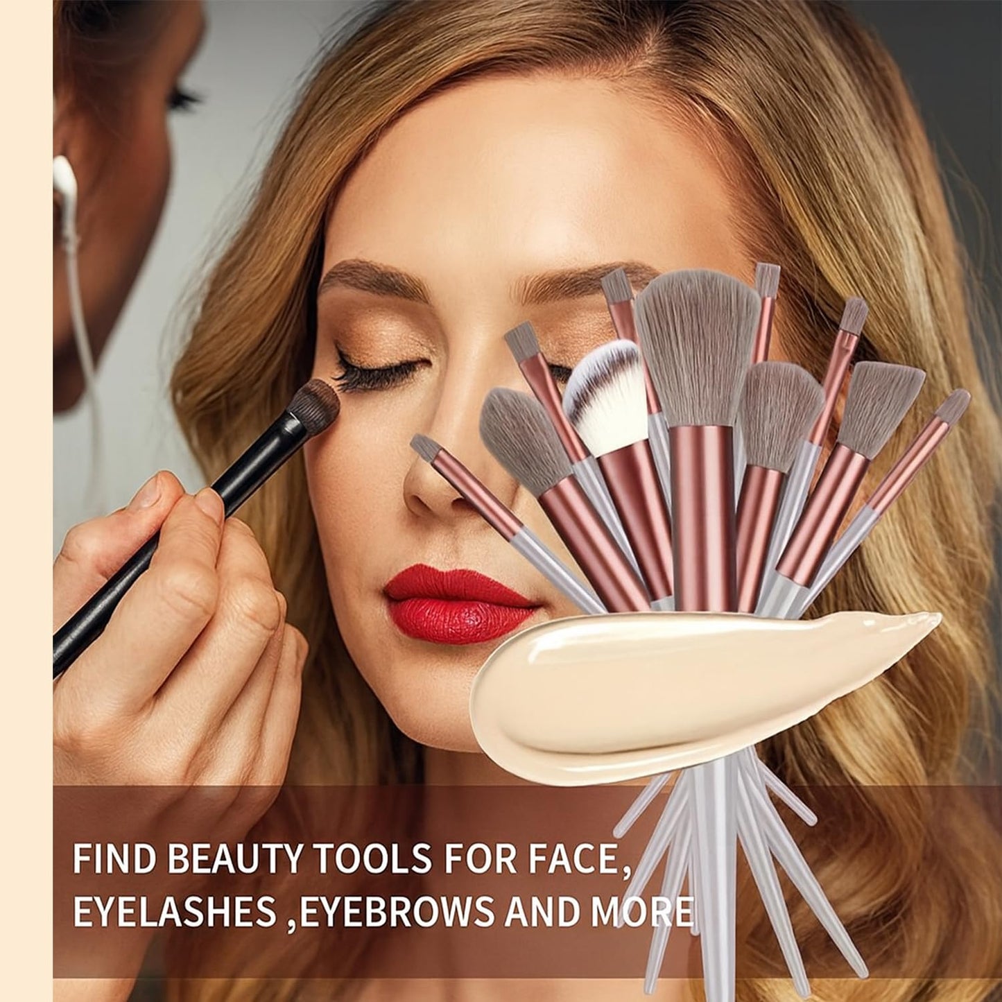 Professional 13 PCS Makeup Brush Set - Hypoallergenic Soft Synthetic Bristles for All Skin Types | Full Face & Eyes