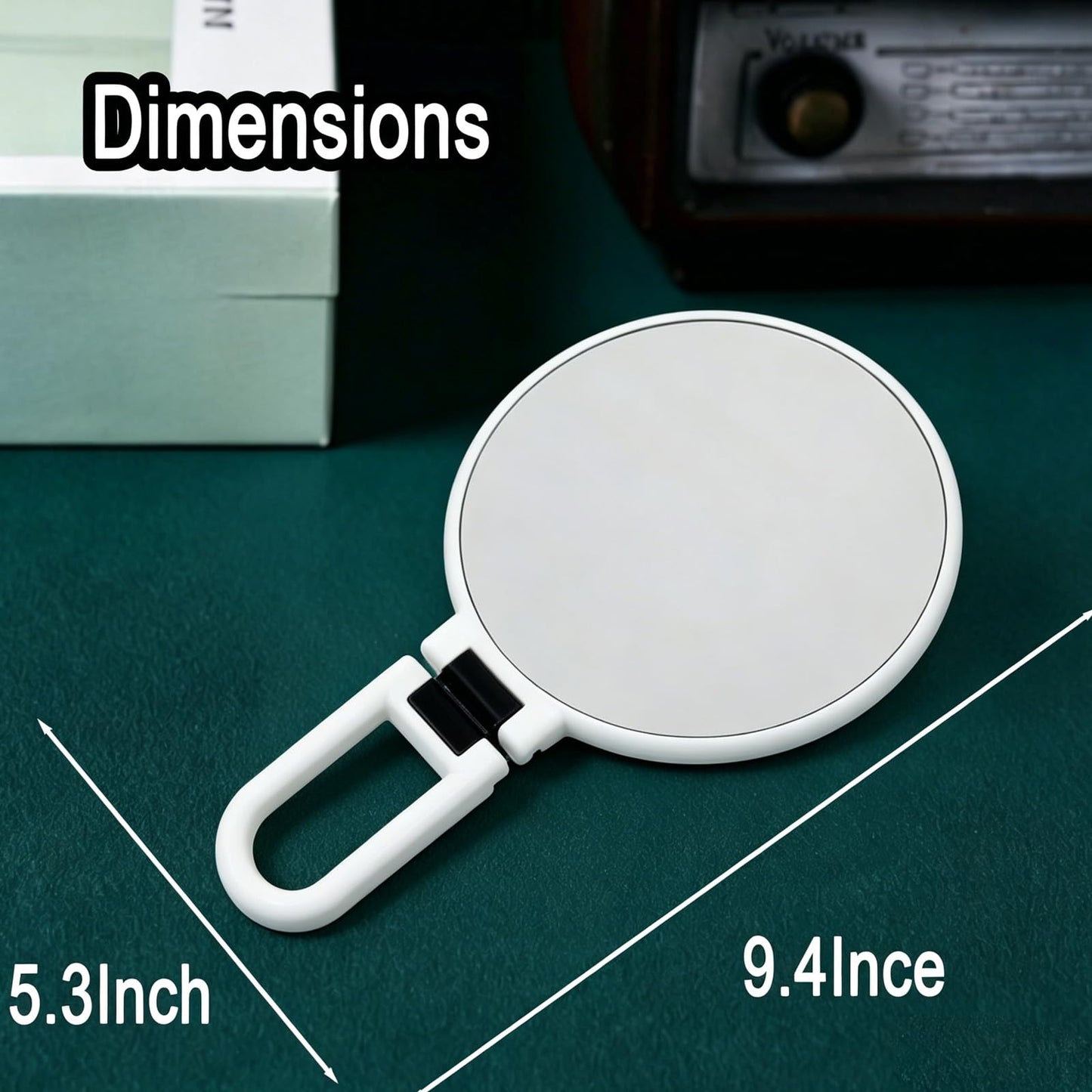 LOINRAW6 Double Sided Magnifying Handheld Mirror High Magnification Ideal for Precision Makeup Eyebrow Grooming Skincare Travel Size Desig (Black)