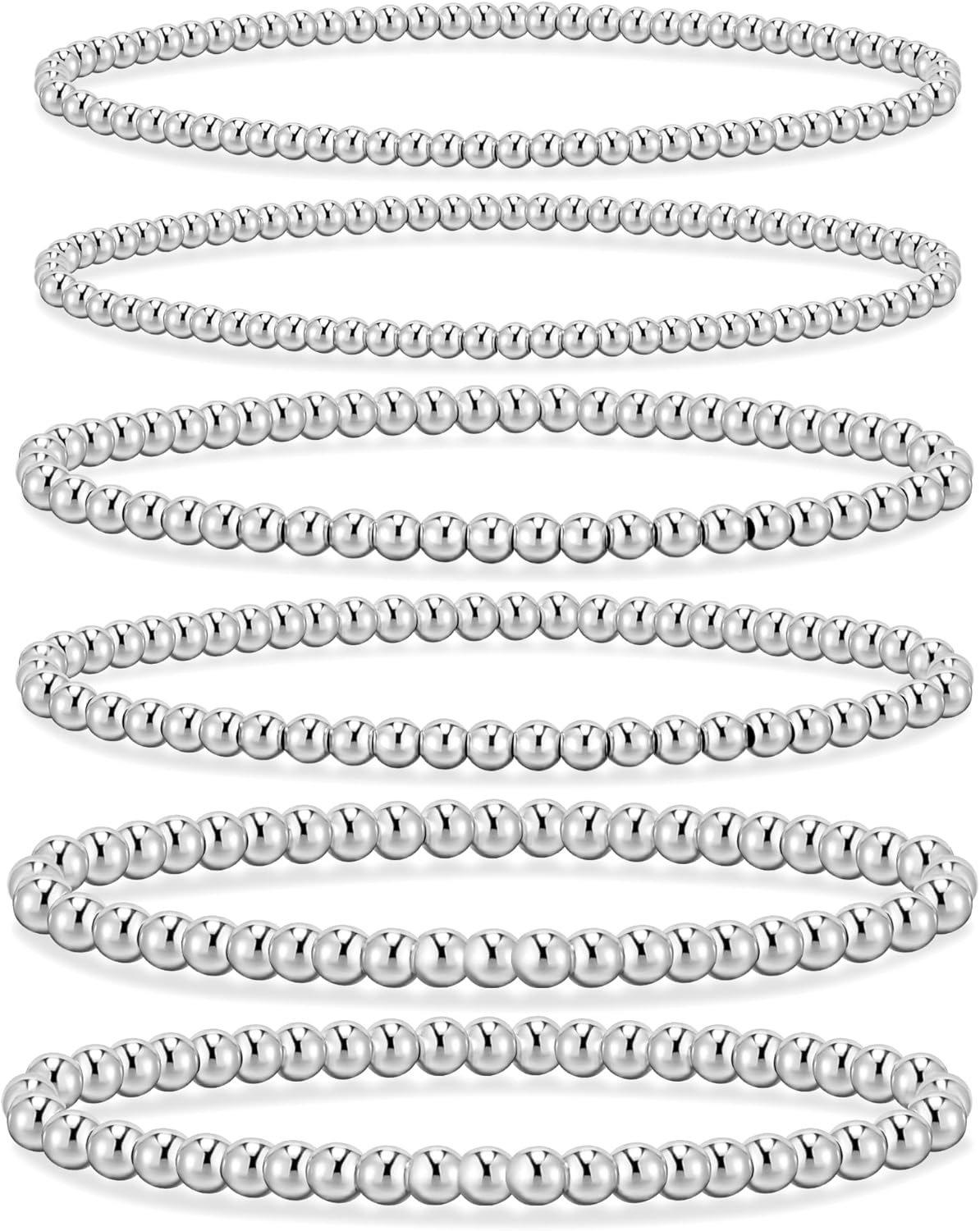 Gold Bracelets for Women - Waterproof 14K Gold Plated Beaded Strand Adjustable Jewelry Set | Perfect Gift