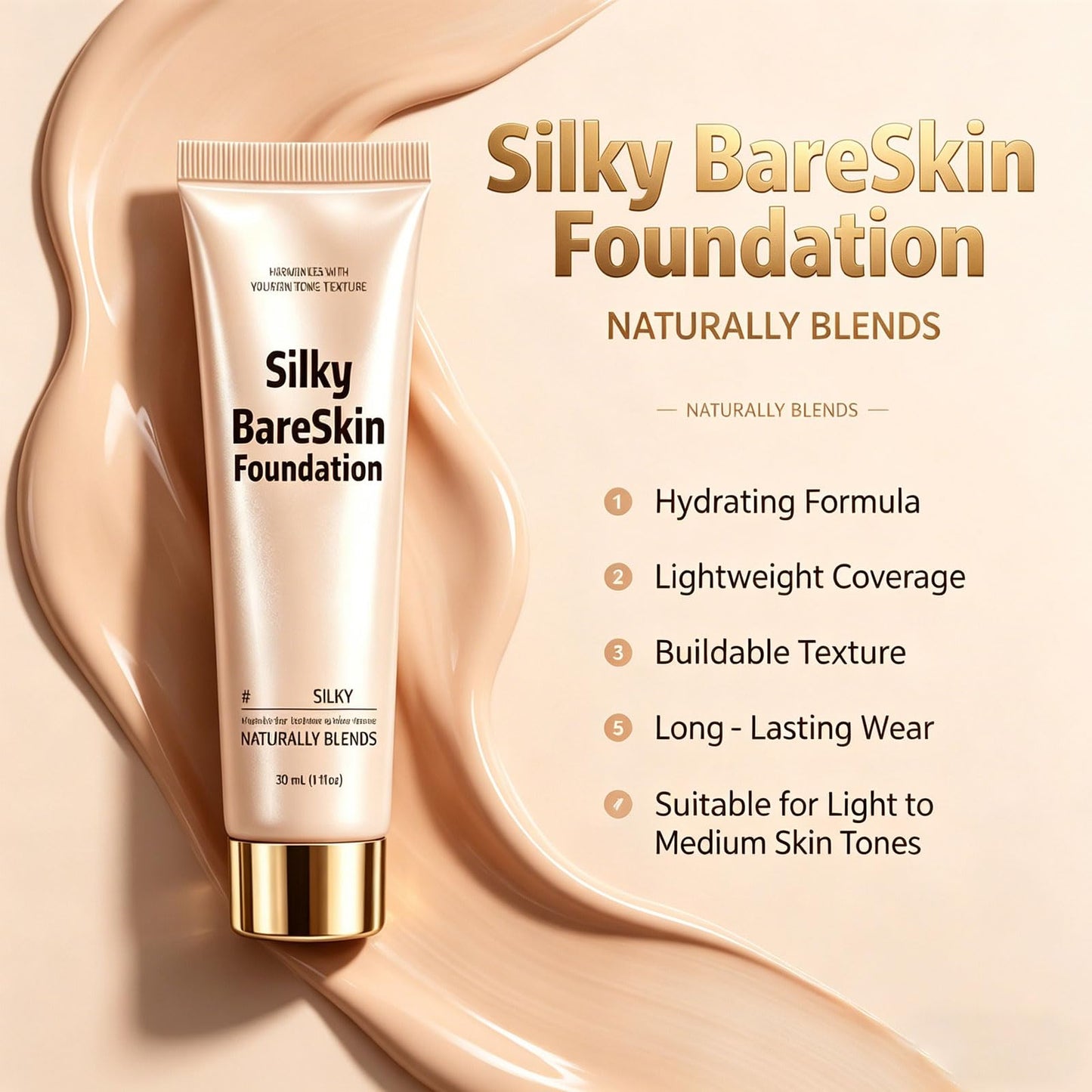 Luxury Color Changing Foundation, Hydrating Foundation for Mature Skin