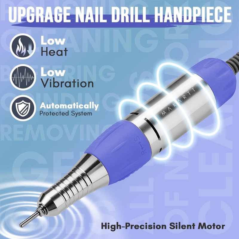 Electric Nail Drill - 30000RPM Professional Nail File for Acrylic Nails | Manicure Tools & Accessories