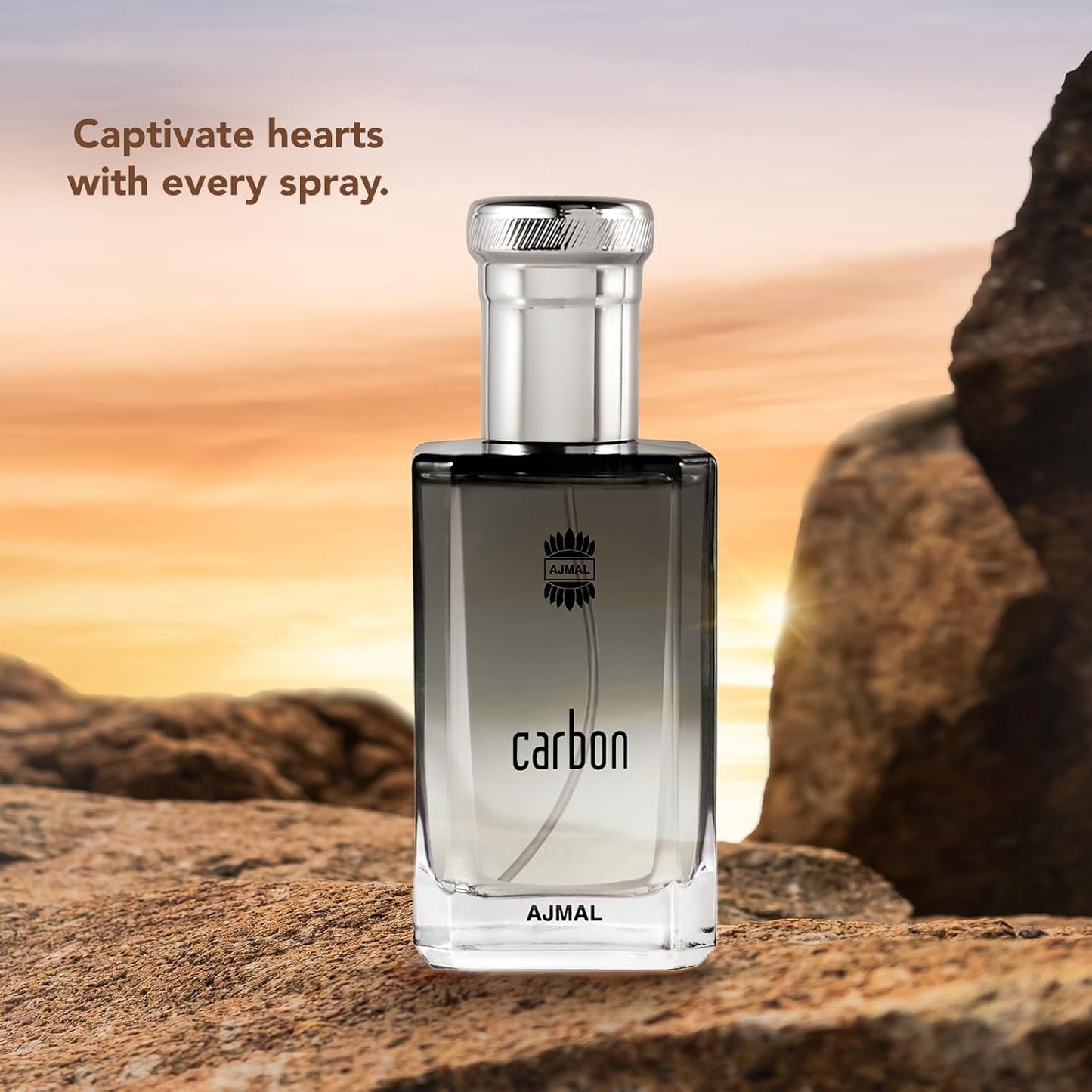 Ajmal Carbon Eau de Parfum for Men - Fresh Woody Aromatic Cologne | Long-Lasting Citrus, Lavender & Musk Fragrance - 3.4 fl oz / 100 ml