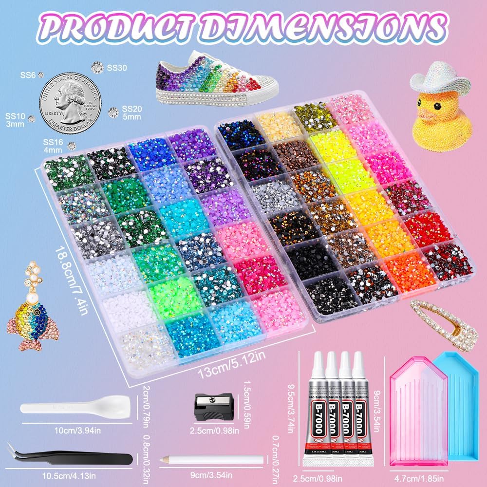 Resin Jelly Rhinestones - 48,000 Pcs Colorful 3mm Flatback Gems for Nails, Face Makeup & DIY Crafts