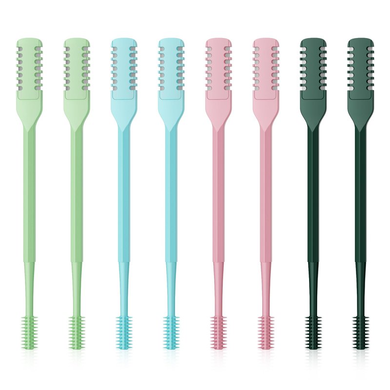 Meonxy 8PCS Nasal Hair Cutter for Women Men, 2026 Upgraded Portable 2-in-1 Nasal Hair Cutter Sticks Double Sided Nose Knife with Soft Cleaning Brush