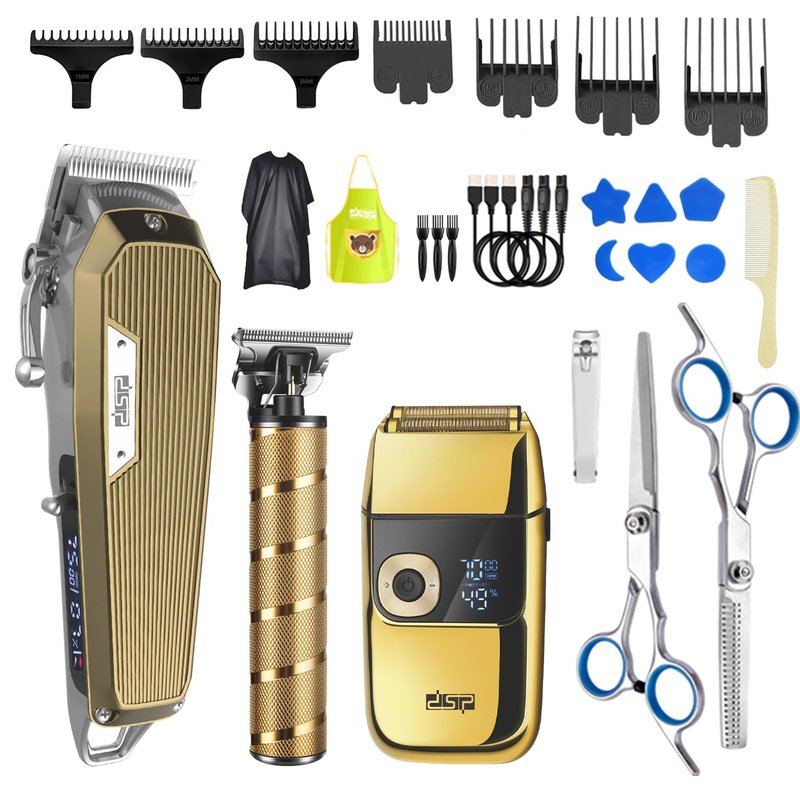 DSP® Professional Barber Clippers Set for Men - Cordless Bald Shaver Men Clippers and Trimmers Set - All in one Complete Kit