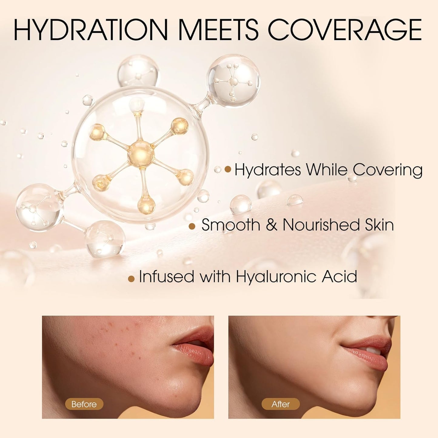 Under Eye Concealer - Full Coverage Waterproof Liquid Corrector for Dark Circles & Pimples | Natural Matte Finish, 0.23 fl oz