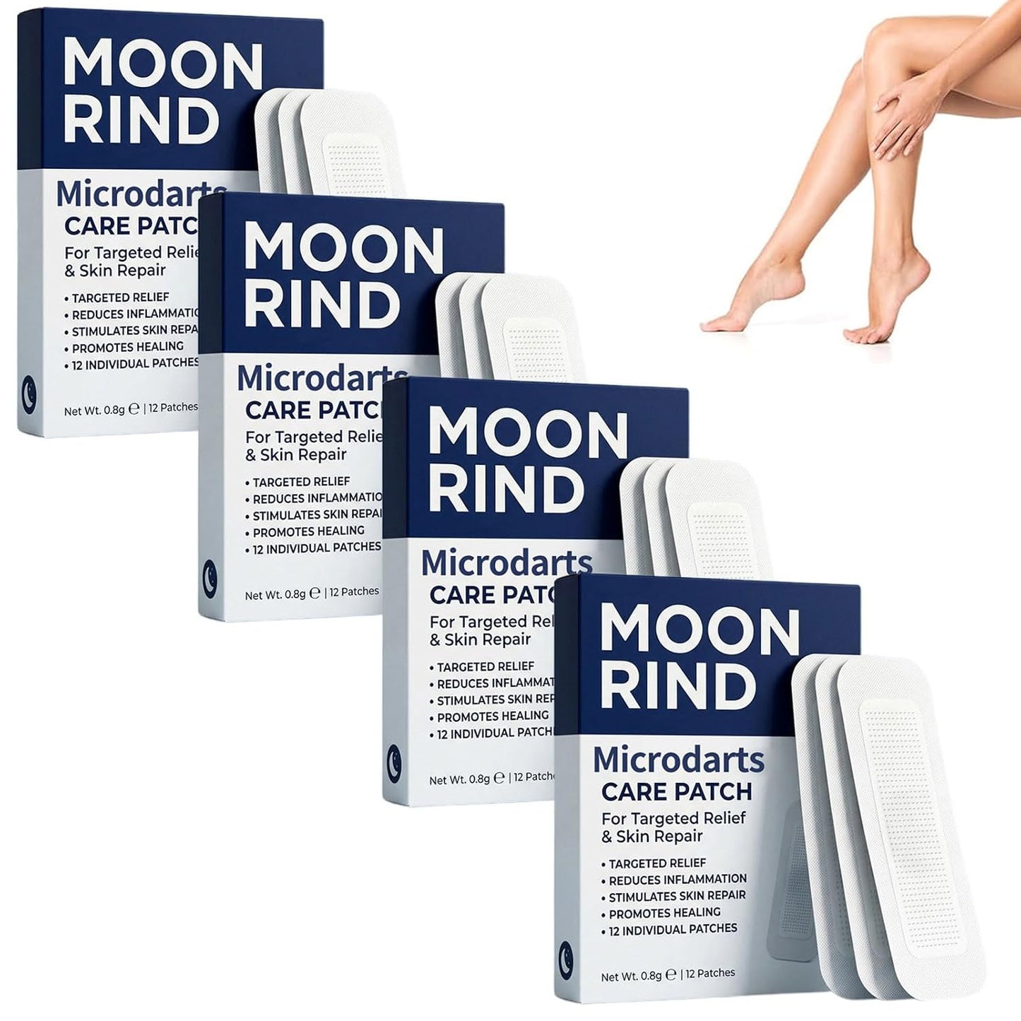 Moon Rind VeinTarget Microdarts Patch - Natural Varicose Vein Treatment for Legs | Improves Blood Circulation (3 Boxes)