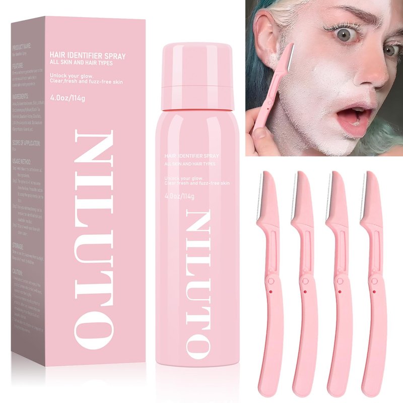 Hair Identifier Spray for Face Shaving, Moisturizing and Skin Care Dermaplaner Spray,Skin Body Hair Identifier Comfortable Face Shaving Powder (Pink 1pack 01)