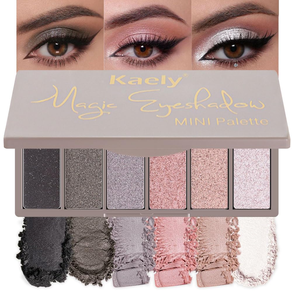 Eye Shadow Palette for Older Women - 6 Colors, High Pigment, Mini Travel Size | Green Eyes, Nude Pink, Rose Gold