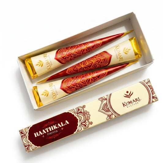 Plant Based Henna Paste Cones | Made of 100% Pure Henna Powder Hair Dye | Infused with Tea Tree Oil | Reddish Brown Color pack of 3