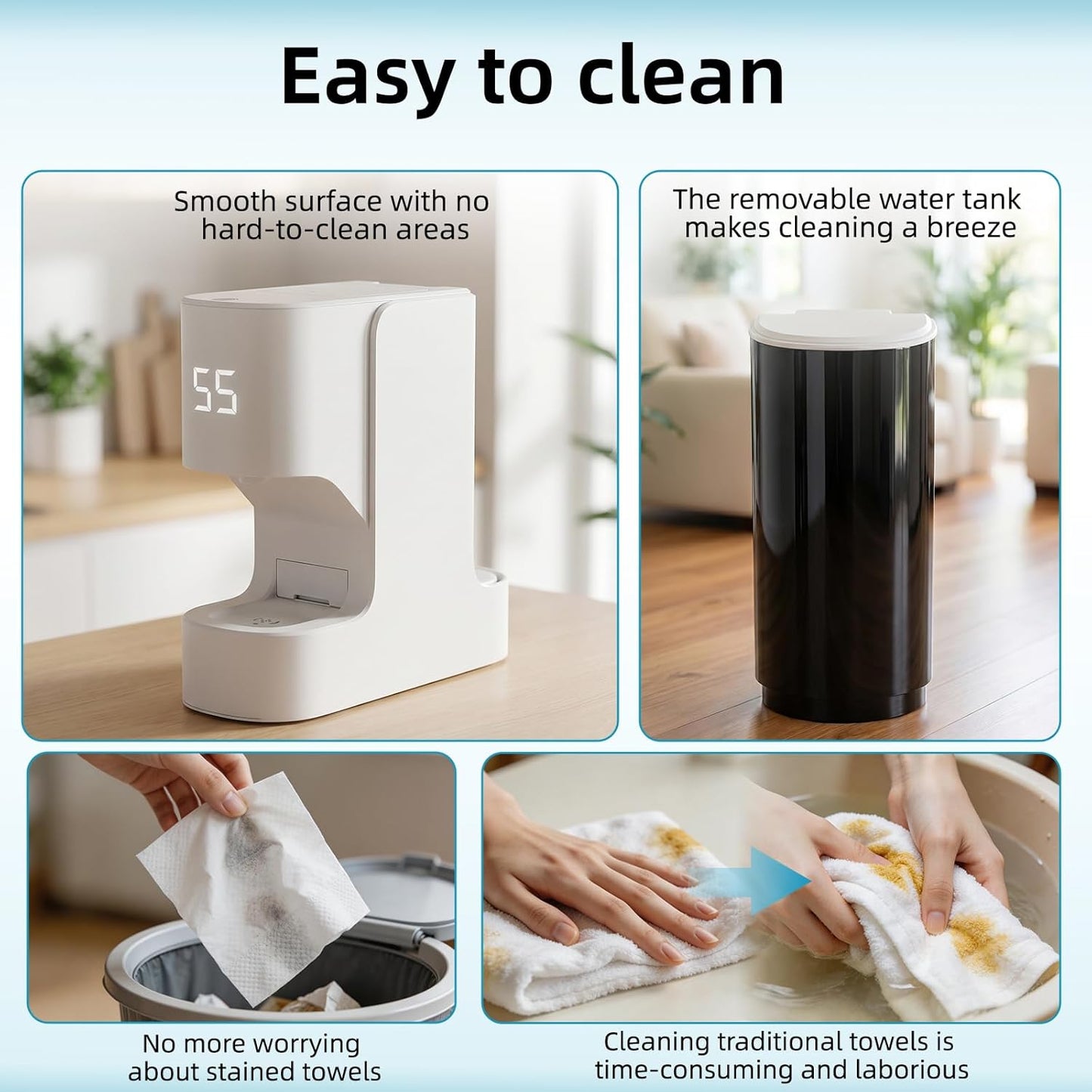 Hot Towel Warmer - Fast Heating 5s Towel Dispenser with Voice Alert | Holds 20 Towels, 55°C (131°F) Temperature Control