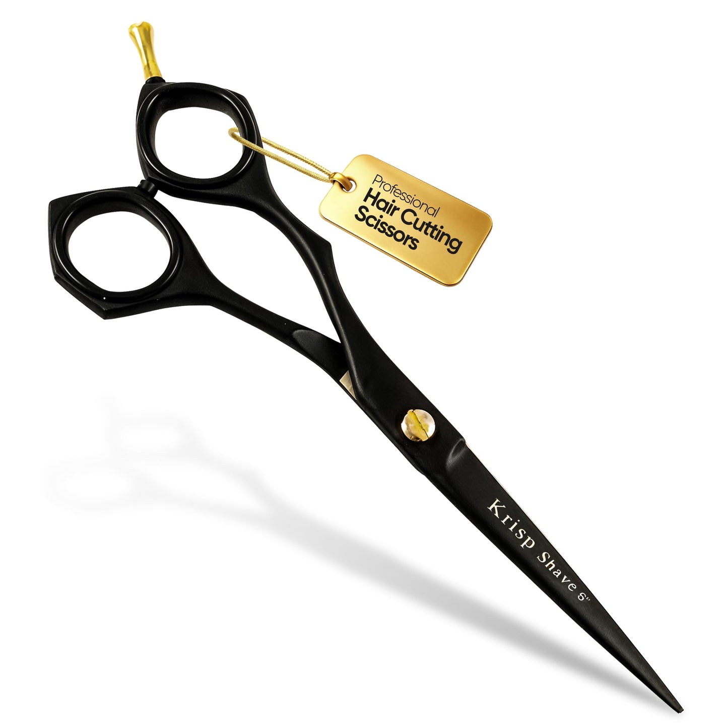 Professional Hair Cutting Scissors - Krisp Shave Stainless Steel Barber Salon Quality Scissor (6 Inch) - Shears for Men's Beard Mustache Women Kids Pets Haircut All Purpose Shear