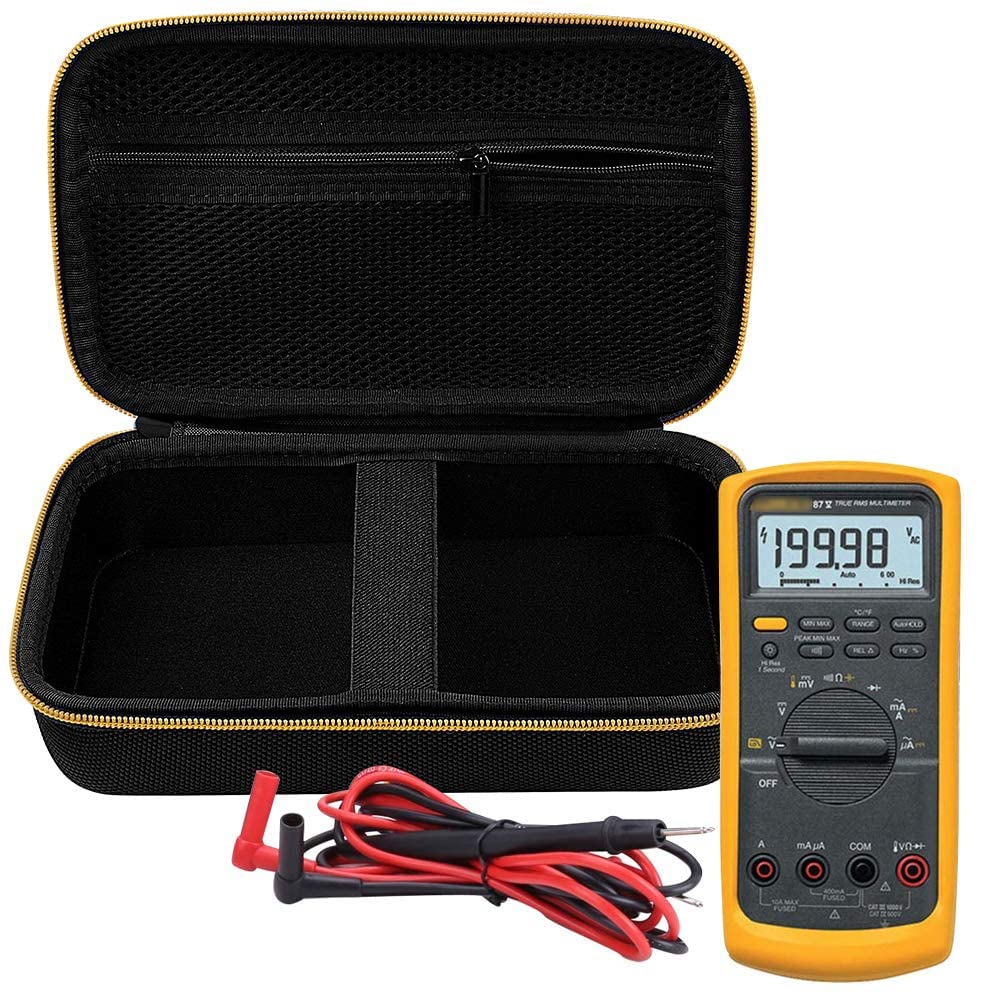 Comecase Hard Carrying Case for Fluke 87-V/ 88V/ 15B+/ 17B+ and More Digital Multimeter, Protective Travel Storage Bag - Black