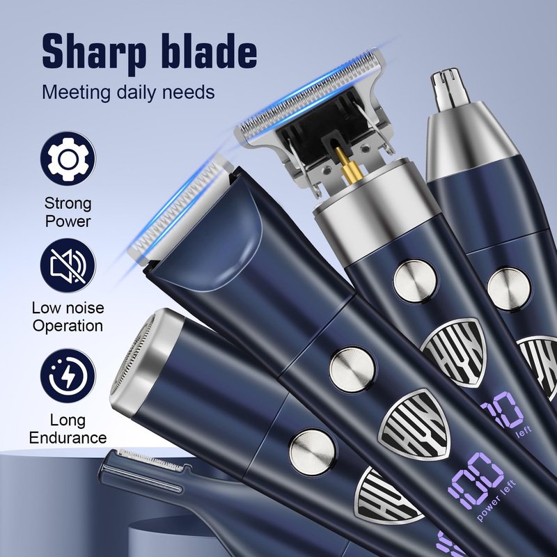 HIENA PRO Beard Trimmer for Men, Professional Body Facial Ear Nose Hair Trimmer and Beard Grooming Kit, 5 in 1 Complete Grooming Kit & Cordless Electric Hair Clippers Haircut, Gifts for Men