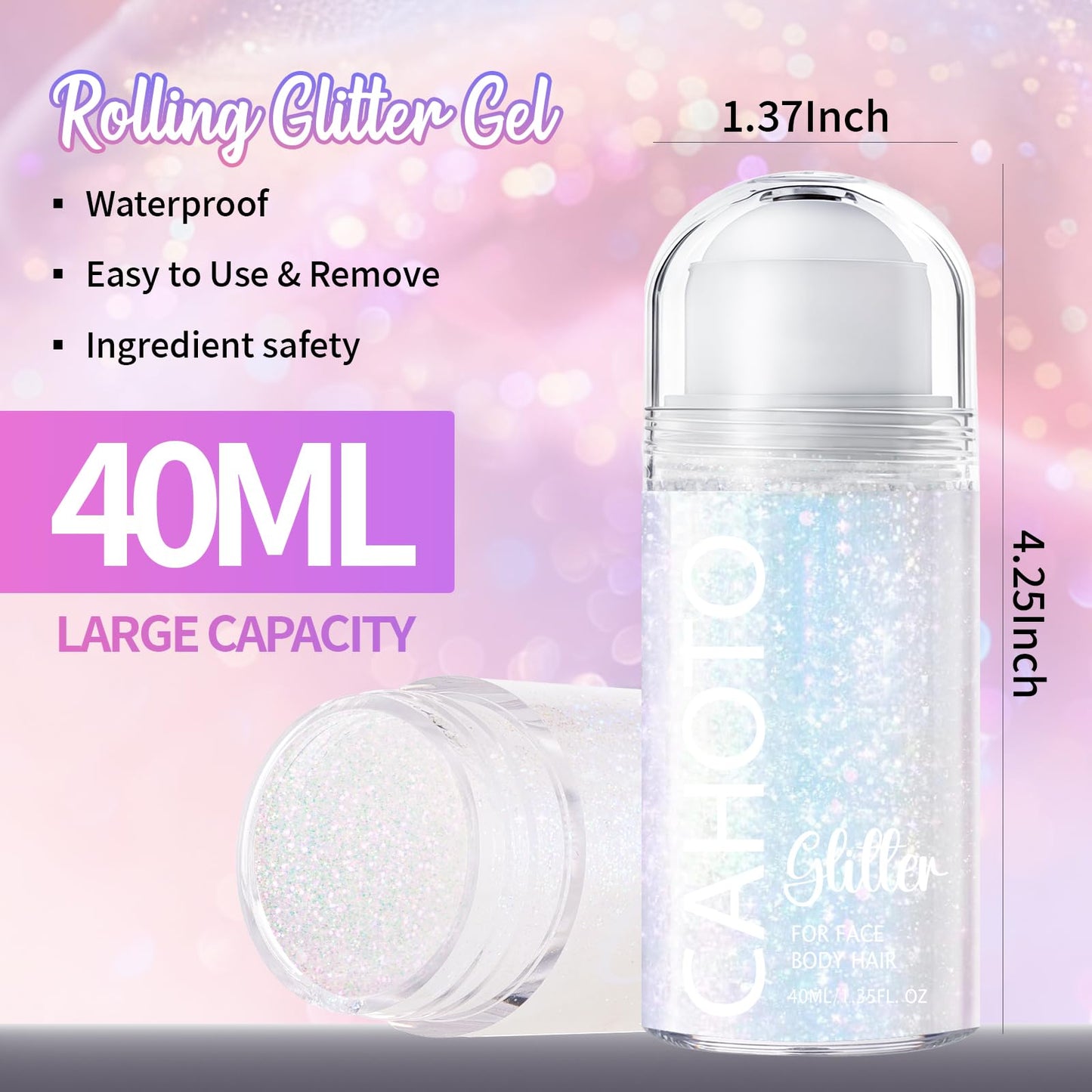 CAHOTO Aurora Roll-on Glitter for Face Body & Hair