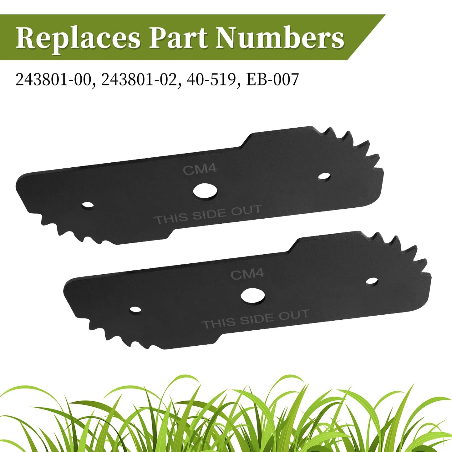 Replacement 243801-02 Edger Blade Compatible with EH1000 Type 5 12 AMP Lawn Edger, 7-3/4" x 2-3/4" Lawn Edger Blade Compatible with LE750 Edge Hog Edger - Replaces 243801-00, 243797-00, 40-519, 2 Pack