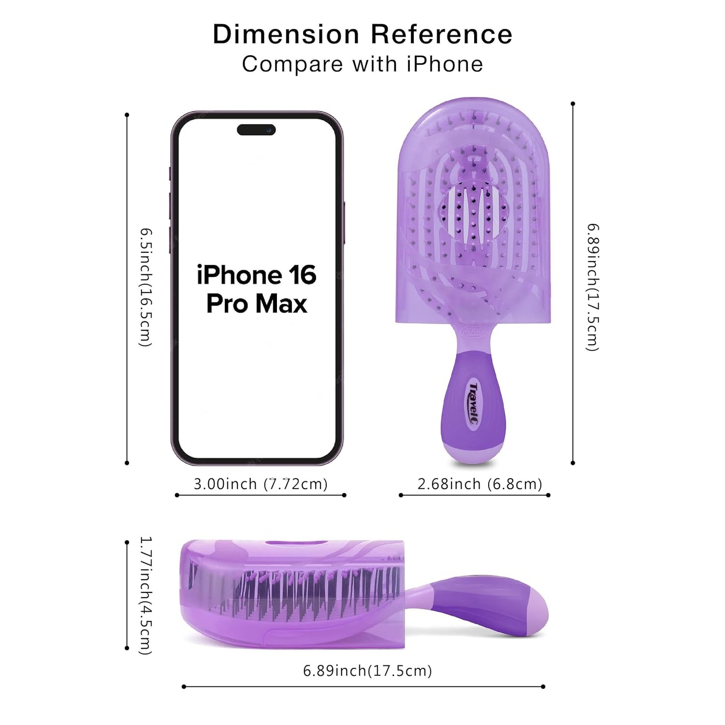 NuWay 4Hair® Travel Brush - U.S. Patented Scalp Care Tool | Heat-Resistant, Wet & Dry Use, Protective Case
