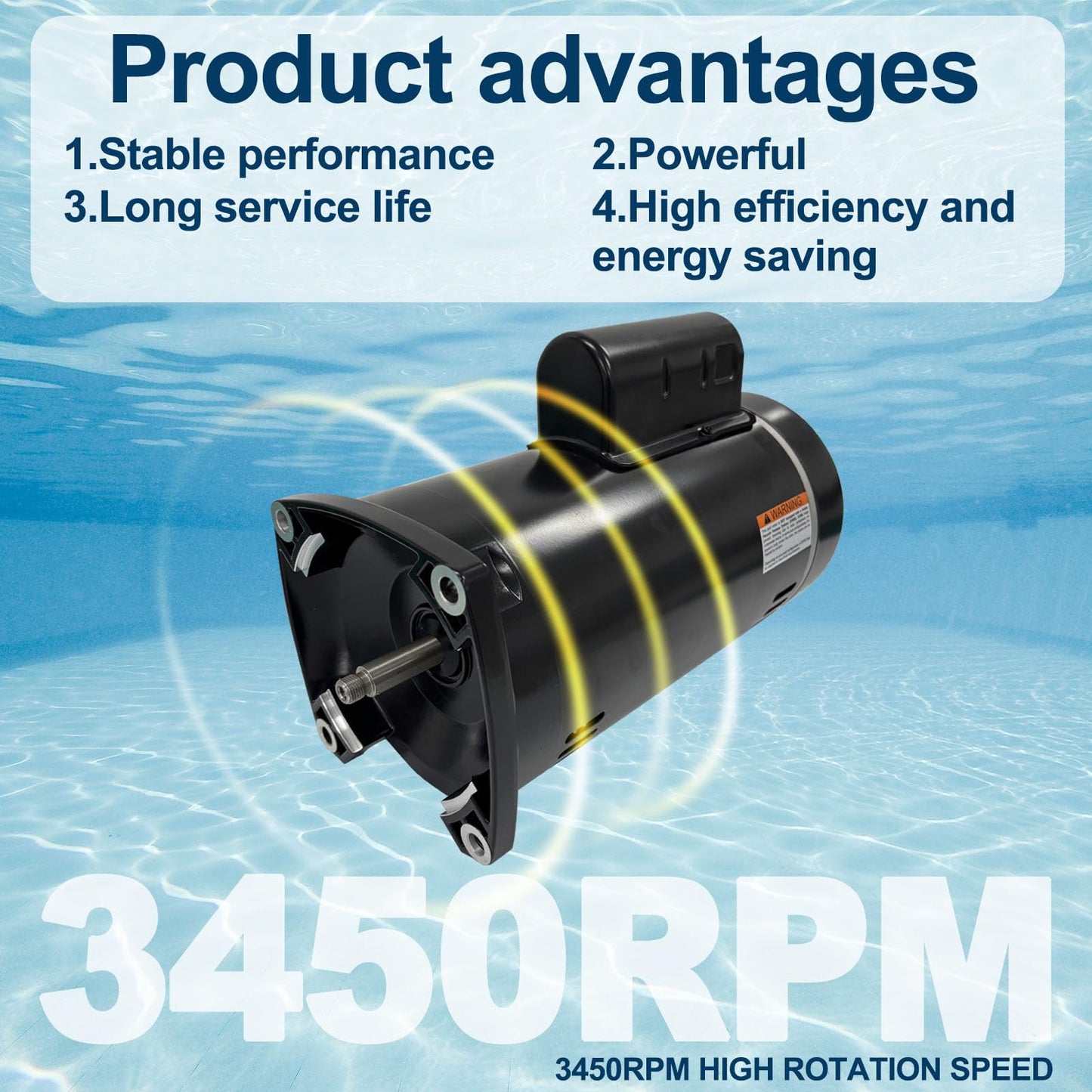 B2853 Pool Pump Motor Replacement for B2853 B2853V1 Motor 56Y Frame Swimming Pool Pump 1 Horsepower,3450 RPM,6.5/13.0 Amps