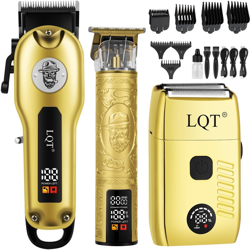 Professional Hair Clippers & Beard Trimmer for Men - Electric Razor & Grooming Kit, Rechargeable Cordless Hair Clippers for Barbers with LCD Display, Hair Cutting Kit, Gift for Men/Dad/Husband